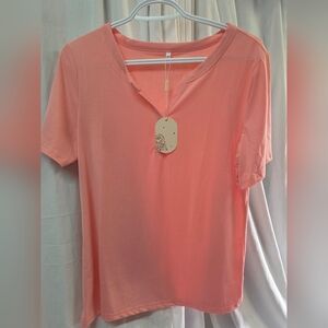 Peach Short Sleeve Women's Top